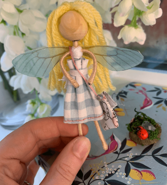 Handmade Blue Tooth Fairy Doll Figure