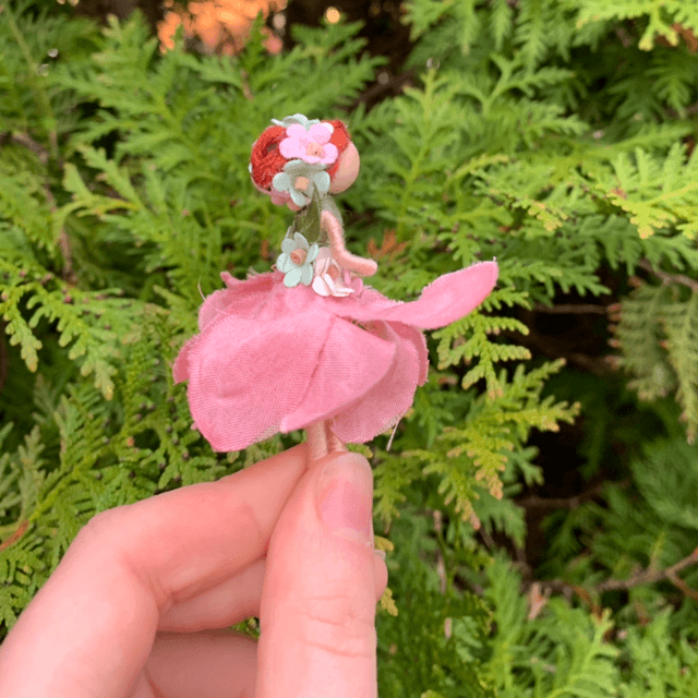 Pink and Green Flower Fairy with Flower Crown